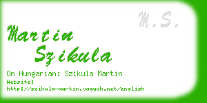 martin szikula business card